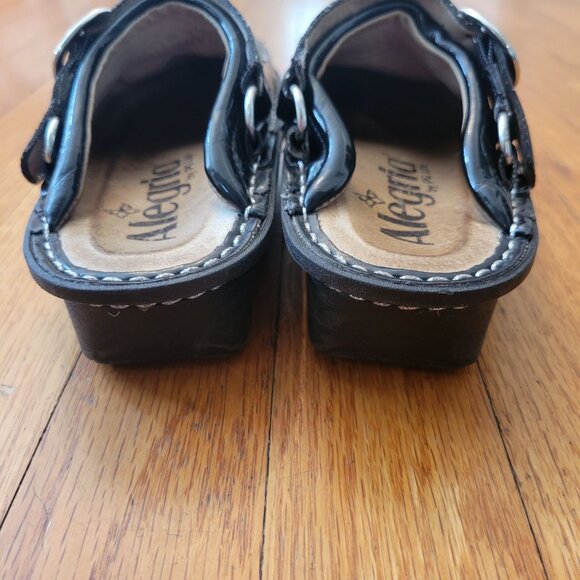 Alegria‎ 12 Kids Black Patent Clogs Mules Slides LOU 101 LOUISE Seville - Picture 7 of 10